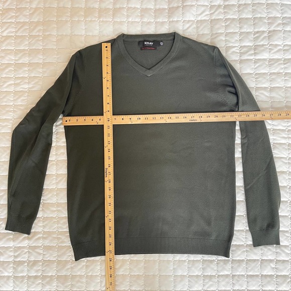XRAY Jeans Forest Green V Neck Sweater Slim Fit Size 3XL - Picture 5 of 7